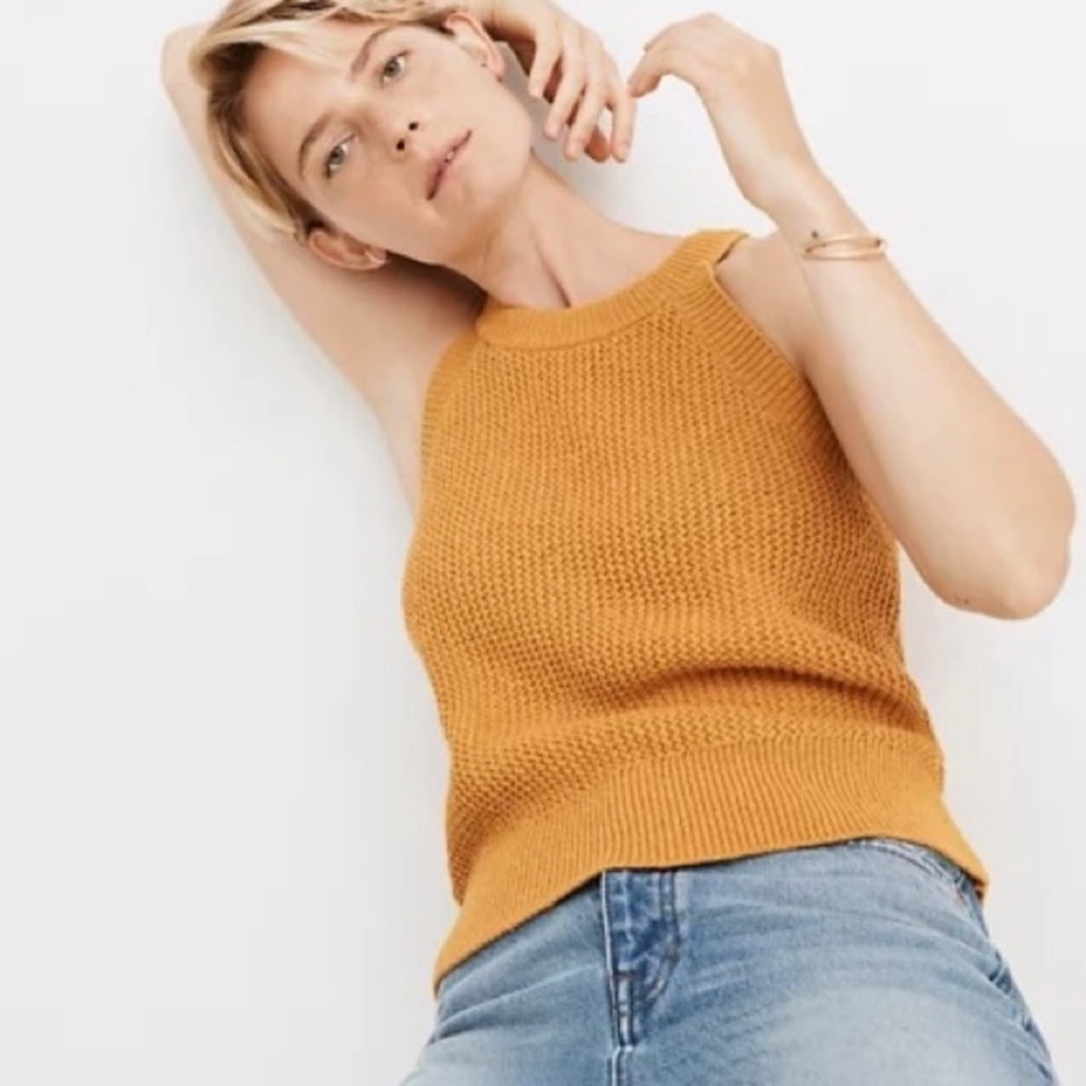 Madewell Mustard Knit Tank High-neck Size XS